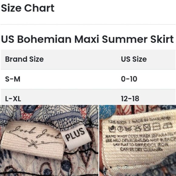 Joob Joob Blue Floral Boho Chic Multi Way Asymmetrical Maxi Skirt Size L / XL - Picture 15 of 15